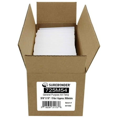 725M54 General Purpose All Temperature Hot Melt Glue Sticks - 5/16" x 4" | 5 Lb Box