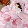 thumbnail image 4 of jejeloiu Kawaii Bowknot Hearts 7-Piece Twin Bedding Sets,Girls Cute Bowtie Bedding Comforter Set For Girls Women Reversible, 4 of 8