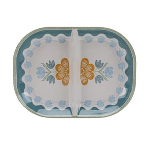 Better Homes & Gardens Floral Green Divided Serving Tray