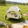thumbnail image 2 of Elevated Dog Bed with Removable Canopy, Portable Dog Cot with Sun Protection Shade Tent, Raised Pet Cooling Cot Bed for Dogs, Green, 2 of 6