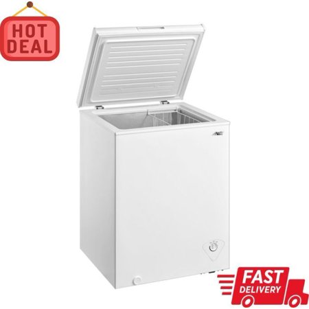 Chest Deep Freezer 3.5 Cu Ft Frozen Food Storage Ice Fridge With Basket White