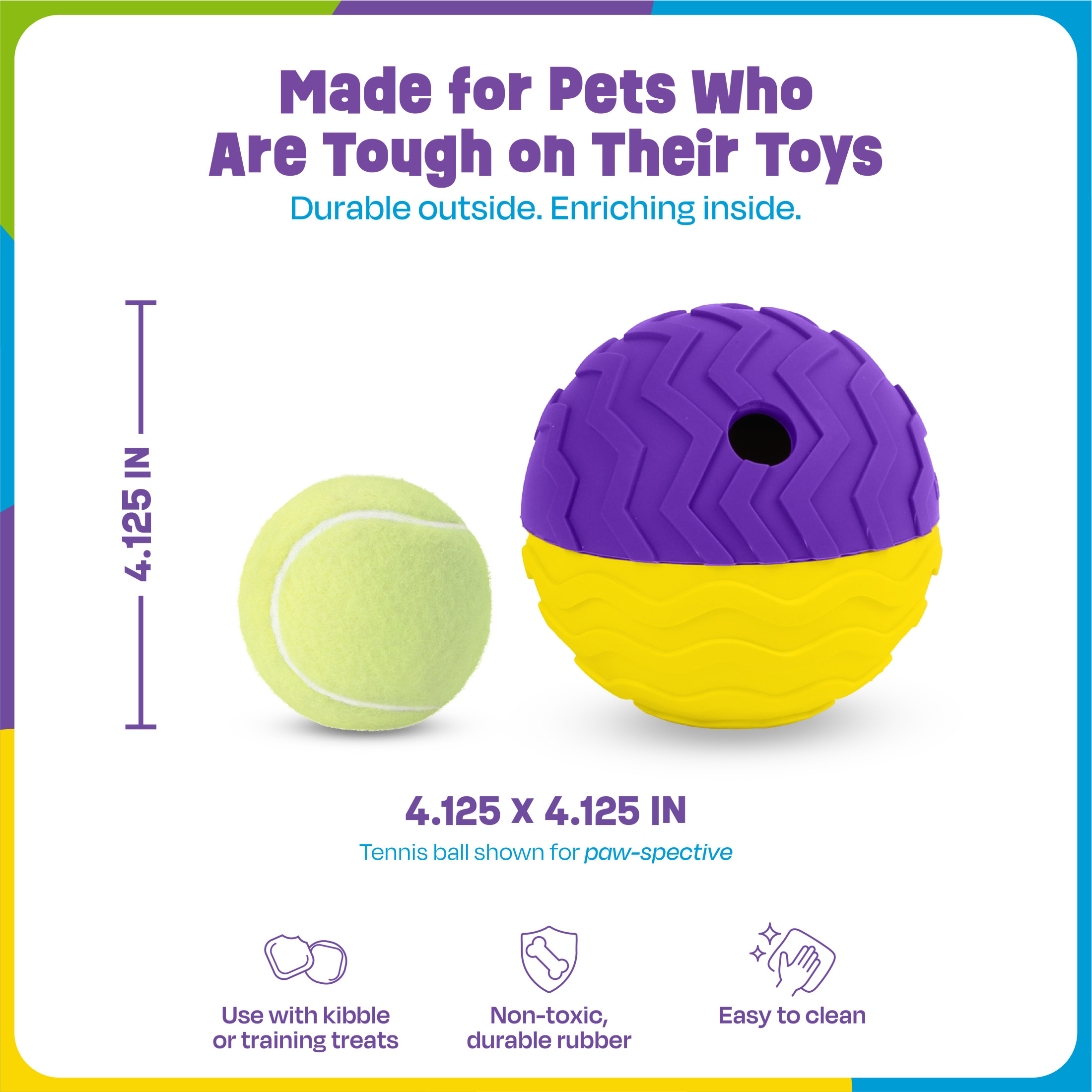 Brightkins Tough & Tumble 2-piece Texture Ball Large, Puppy Essentials