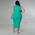 thumbnail image 6 of AURA Women Plus Size Sleeveless Bodycon Dress High Waist Midi Casual Elegant Summer Dress, 6 of 7