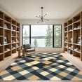 thumbnail image 2 of ODIKA 5' x 7' Machine Washable Non-Slip Area Rug, geometric checkered High Traffic Rug, Beige, 1112691, 2 of 7