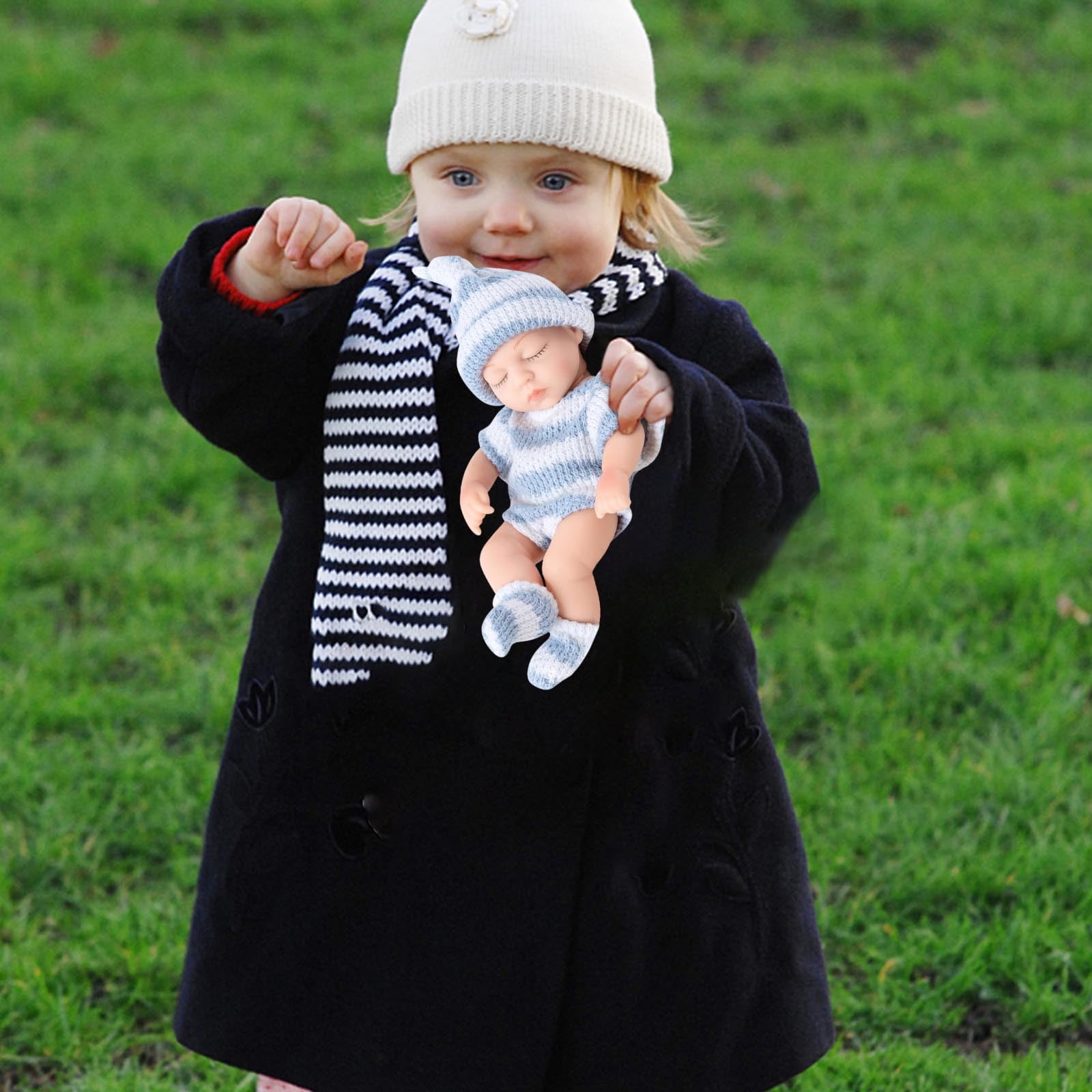 Partheme Novelty Toys 3 Counts 18cm Reborn Doll Simulation Pacifier Baby Bib Change Soft Rubber Toy Gift A B C D E F G