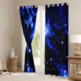 thumbnail image 2 of Manfei Glitter Galaxy Curtains and Drapes (42x63), Psychedelic Starry Sky Curtains Pack of 2, Dreamy Cartoon Black Out Curtains, Window Curtains Room Decoration, 2 of 6