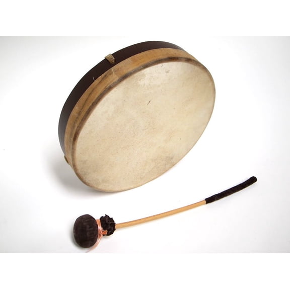 DOBANI Pretuned Goatskin Head Wood Frame Drum w/ Beater 10"x2"