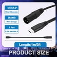 thumbnail image 2 of 3 Pin XLR Male to Type-C Male Adapter Cable, 1pcs 3ft XLR Microphone Cable, 2 of 6