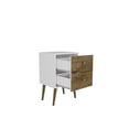 thumbnail image 4 of JERFIT 18 Inch Modern Nightstand with 2 Drawers, White and Brown Bedside Table with Splayed Wood Legs for Bedroom, Living Room, 4 of 7