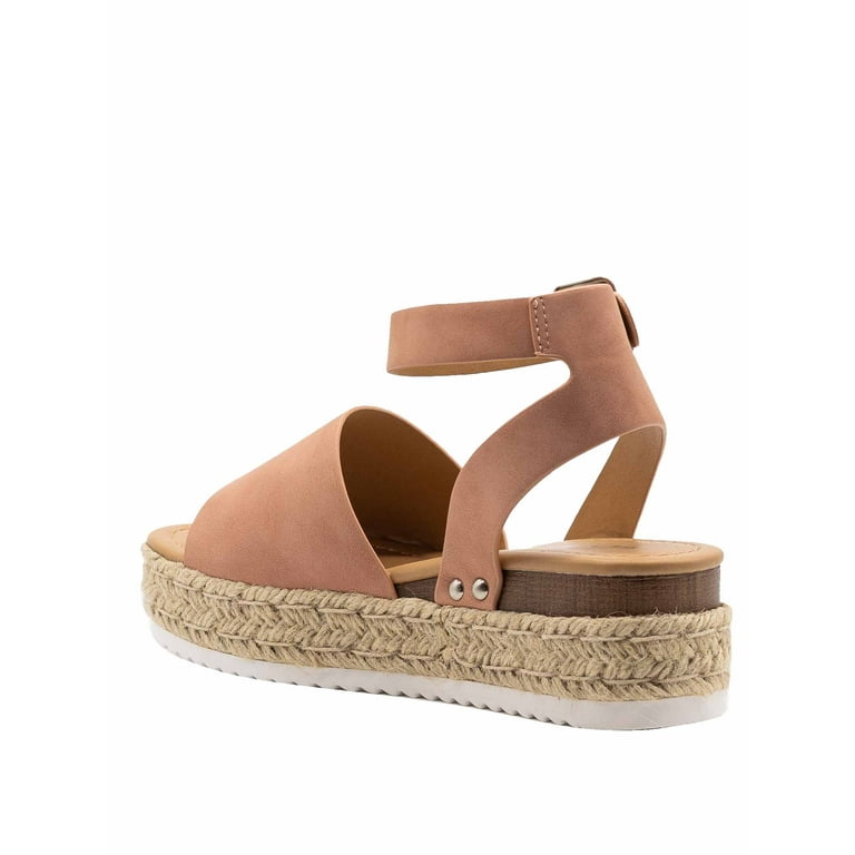 Soda women's open toe halter ankle strap espadrille sandal on sale