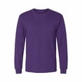 thumbnail image 5 of Hanes Essential-T Men's Long Sleeve T-Shirt | Soft Crew Neck 100 Cotton Tee, Athletic Purple, S, 5 oz, 5 of 5