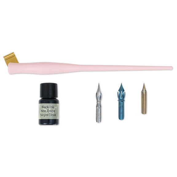 Manuscript Modern Calligraphy Oblique Pen Set - Pink
