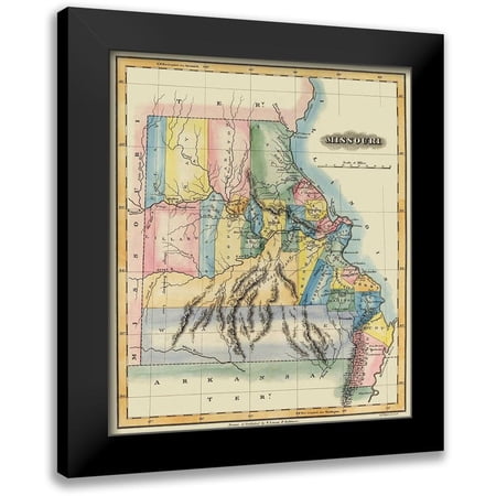 Lucas 12x13 Black Modern Framed Museum Art Print Titled - Missouri - Lucas 1823