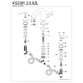 thumbnail image 3 of Kingston Brass KS2362ZL Silver Sage Two-Handle Deck Mount Roman Tub Faucet, Polished Brass, 3 of 4