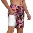 thumbnail image 3 of Picia Rose Flowers pattern Mens Swim Trunks with Compression Liner Stretch Beach Shorts Quick Dry with Zipper Pockets No-Chafing Board Shorts-X-Large, 3 of 9