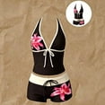 thumbnail image 3 of Summer 2 Pieces Floral Bikini Sets Women Y2k Vintage Whimsy Beach Swimsuit 2000s Vacation Going Out Outfits Hot Pink L, 3 of 3