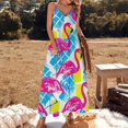 thumbnail image 2 of Flamingo Pattern Sleeveless Dress Woman Fashion Long Dresses Women's Summer Suit Dress Summer 2025 Women, 2 of 7
