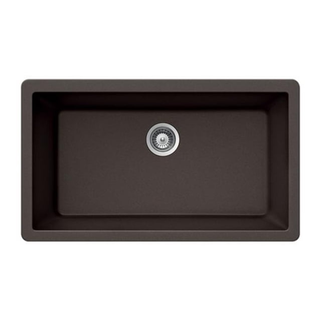 Houzer Quartztone Series Composite Granite Undermount Large Single Bowl Kitchen Sink, Mocha