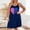 Dark Blue, variant on SCSAlgin Women Sleeveless Heart Printed Night Gown Spaghetti Strap Sleep Dress Chemise Sleepwear