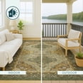 thumbnail image 4 of Addison Rugs Chantille Indoor/Outdoor Traditional Global Olive Machine Washable Round Rug, 8' x 8', 4 of 8