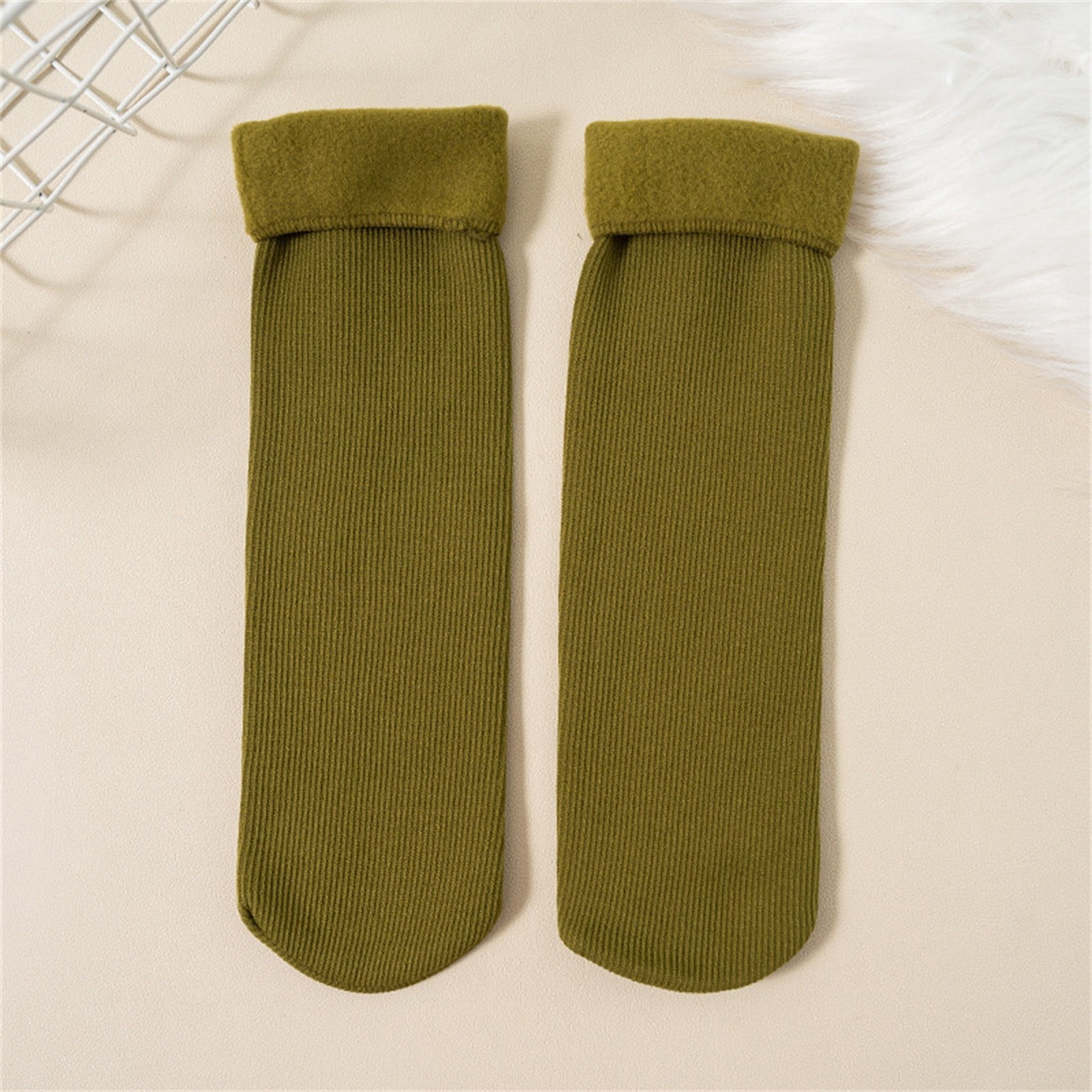 Stocking Stuffers for Women Winter Thick Fleece Socks Unisex Warm Mid Calf Socks Cozy Non Slipper Socks for Home & Outdoor (5 Pairs Set) Stockings