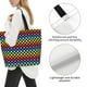thumbnail image 3 of Disketp Rainbow Chequerboard Bolsa Tote Estampada para Mujer, Bolso de Hombro y de Mano para Compras y Viajes, 3 of 8