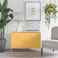 thumbnail image 2 of Novogratz Cache 2 Door Wide Metal Locker Accent Storage Cabinet, Yellow, 2 of 13