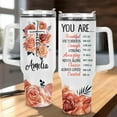 thumbnail image 3 of Rose Cross You Are Christmas Gifts, Christian Gifts for Women, Inspirational Gifts Religious Gifts for Women, Birthday Gifts for Women, Mom, Best Friend, Aunt, Sister - 40 Oz Tumbler With Handle, 3 of 6