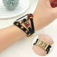 thumbnail image 4 of Dwitch Compatible with Apple Watch Band 42mm 44mm 45mm 49mm for Women, Fashion Boho Bracelet Multilayer Leather Wrap Braided Strap for iWatch Series 10(46mm)/9/8/7/6/5/4/3/2/1/SE,Black, 4 of 6