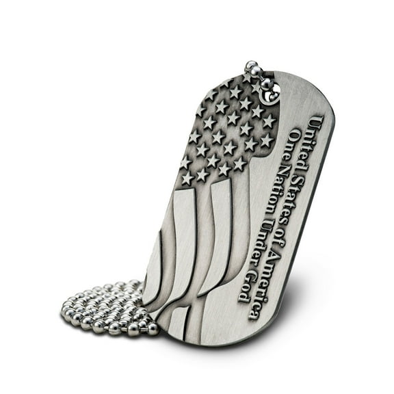 One Nation Under God Antique Finish Dog Tag- (4 Pack) by Shields of Strength