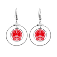 thumbnail image 1 of Emblema nacional de China simbolo rojo Los pendientes cuelgan del aro de la joyería del círculo de la gota Unbranded M, 1 of 3