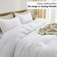 thumbnail image 4 of PHF 3-Piece Waffle Weave Comforter Set Queen Size, Lightweight Comfy Bedding Set for All Season, Ultra Soft Textured 1 Comforter with 2 Pillow Shams, White, 4 of 7