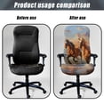 thumbnail image 4 of POLERO Horse Dustproof One Piece Office Rolling Chair Protector Slipcover, Breathable Elastic Cloth High Back Chair Slipcover for Workspace, 4 of 7