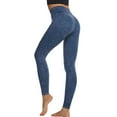 thumbnail image 6 of WLJ Women Imitated Denim High Waist Butt Lift Tummy Control Yoga Leggings, 6 of 6