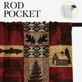 thumbnail image 3 of Rustic Cabin Blackout Curtains for Bedroom,Vintage Farmhouse Theme Curtains Moose Bear Elk Tree Plaid Room Darkening Window Curtains Rod Pocket Decor Window Drapes, 42x45 Inch, 3 of 5