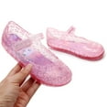 thumbnail image 5 of Toddler Slippers - Girls Jelly Mary Jane Sandals Sparkly Dance Party Shoes Toddler Kids Dress Up Footwear - Kids Slippers,Color:Red,Size:4.5-5 Years, 5 of 5