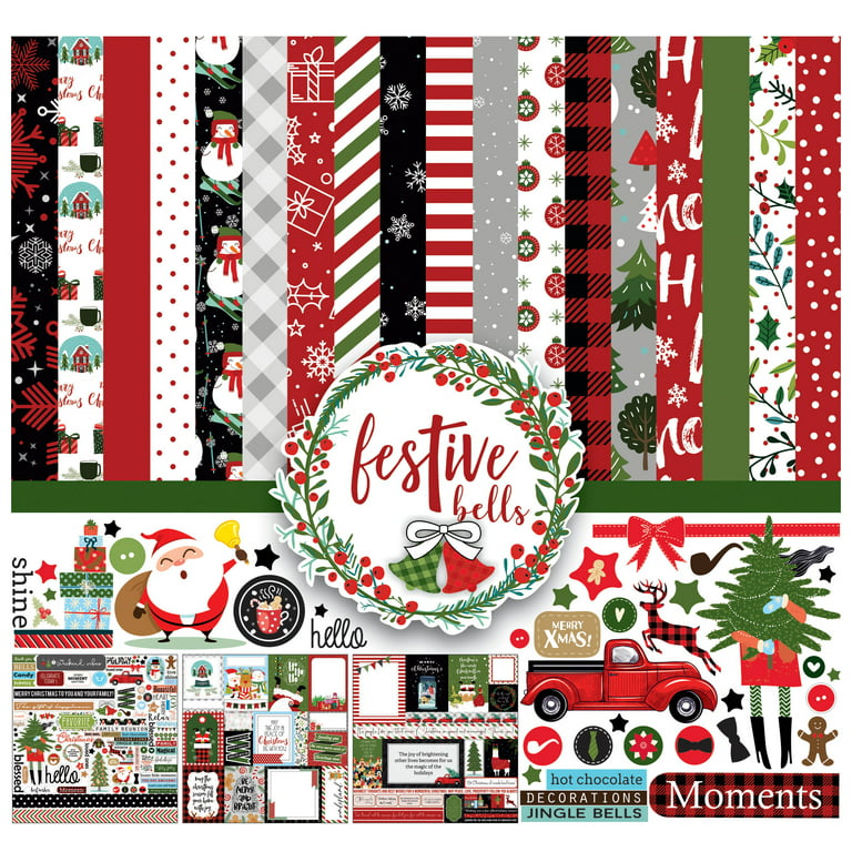Festive Christmas - Scrapbook Paper & Sticker Kit