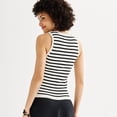 thumbnail image 2 of Women's Nine West Essential Striped High Neck Tank Top Color: Black White Stripe Size: LARGE, 2 of 4