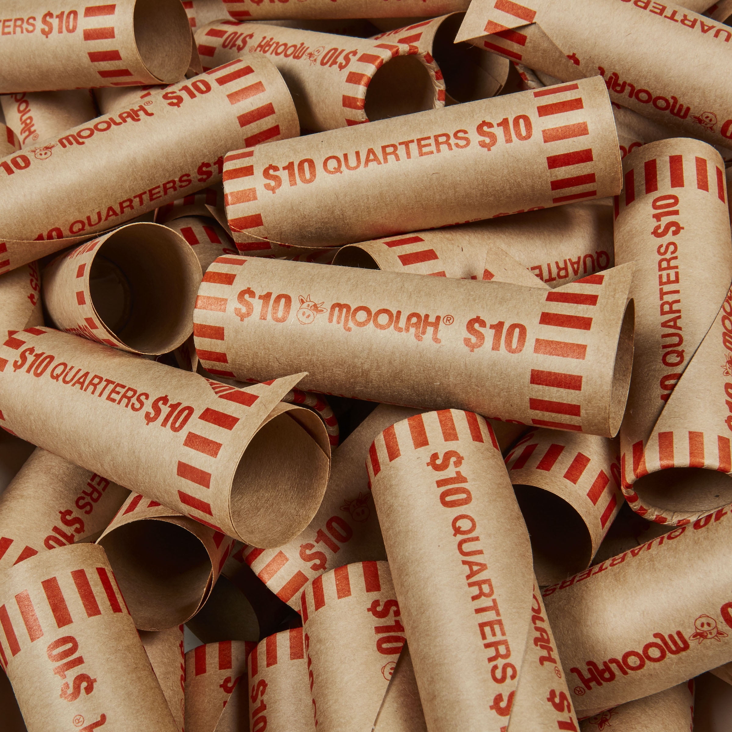 MOOLAH Preformed Quarter Coin Wrappers, 500 Count