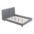 thumbnail image 6 of Queen Size Upholstered Platform Bed, Gray Polyester Fabric, Double Headrests - 88"x71" Bedroom Furniture for Comfort & Style, 6 of 13