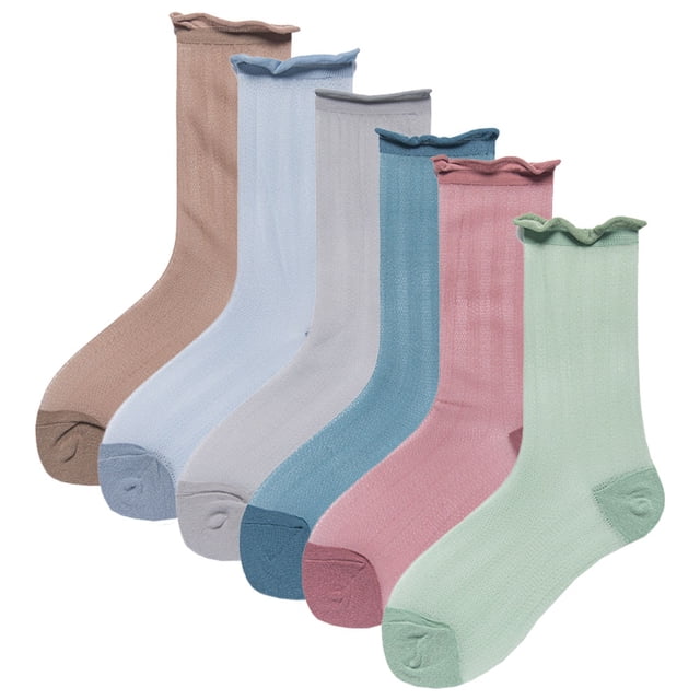 Calcetines de las lanas de las mujeres, calcetines elásticos del cristal del telar jacquar del cordón fino transparente transparente del cristal del verano
