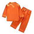 thumbnail image 4 of Toddler Silk Pajamas Girls Solid Button Down Sleepwear Set Girls Casual Pajamas Set Toddler Boys Pajamas 2-3 Years, 4 of 8