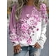 thumbnail image 2 of Floral Hoodie Women Fashion Hoodies Flower 3d Print Round Neck Long Sleeve Hoodie Elegant Harajuku Sweats Gym Tracksuit Clothing, 2 of 5