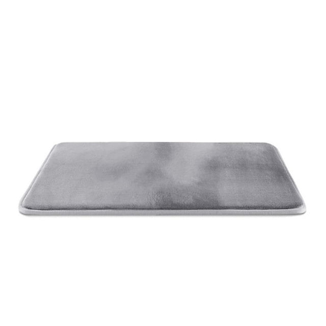 Alfombrilla de baño antideslizante de terciopelo suelo suave alfombra de ducha decoración de Color sólido alfombras de baño hogar dormitorio pie felpudo gris Inevent HA012300-02