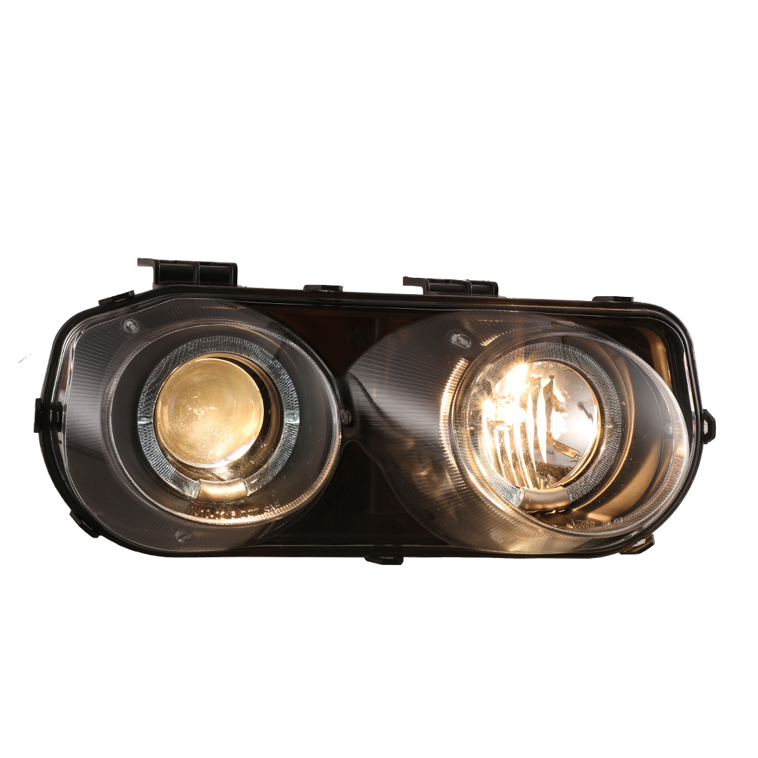 Fits 1994-1997 Acura Integra Projector Headlights LED Halo Lamp Left+Right  Black Housing Clear Lens