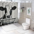 thumbnail image 7 of Orinice Cow Bathroom Decor Set Colorful Luxurious Graphic Print Polyester Fabric Fashion Shower Curtain Set with Hooks 69x72, 7 of 7