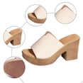 thumbnail image 5 of Dakaela Women's Chunky Heeled Sandal Leather Platform Wedge Slides Arch Support Dress Slip on Pumps, 5 of 7