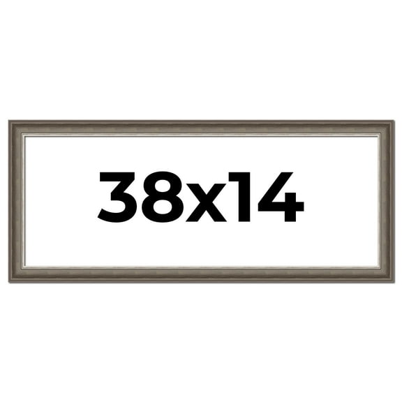 38x14 Frame Brown Solid Wood Picture Frame | 1.75 Inch Moulding Width | Austin Frame Complete with