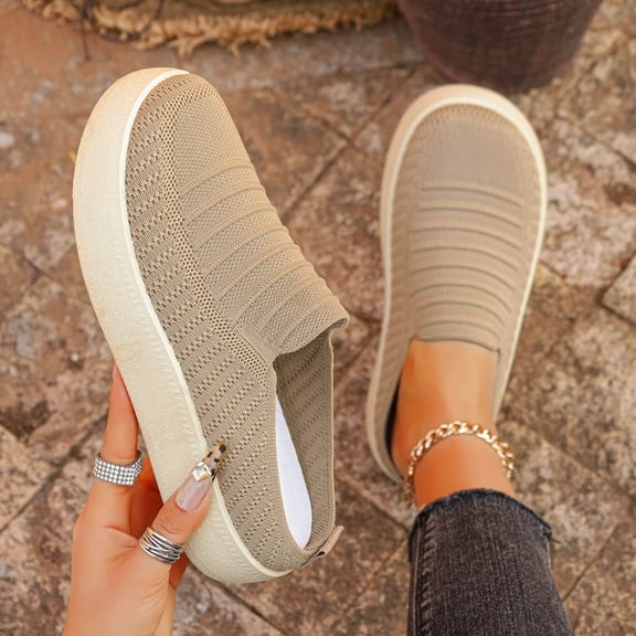 DIVVce Knit Mule Shoes For Women Slip On Closed Toe Comfortable Breathable Casual Lightweight Footwear