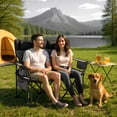 thumbnail image 3 of DSstyles Oversized Padded Camping Chairs, Hevy Duty Folding Camp Chair - 500Lbs Support for Adults - Comfortable Camping Chair with High Back & Pillow, 1 Pack, 3 of 6
